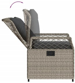 Set pranzo da giardino 5pz con cuscini grigio chiaro polyrattan