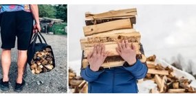 Sacco per legna da camino 100x45 cm nero