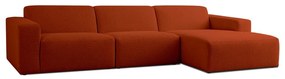 Divano angolare in tessuto bouclé color mattone (angolo destro) Roxy - Scandic