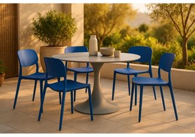 Sedia da esterno blu in plastica Hébé – Bonami Essentials