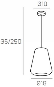 Sospensione Contemporanea Double Skin Gamma Metallo Cromo Vetro Ambra 1 Luce E27