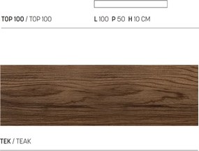 Mensola sospesa 100 cm per lavabo bagno in legno Teak - COSTA