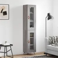 Credenza Grigio Sonoma 34,5x34x180 cm in Legno Multistratocod mxl 126131