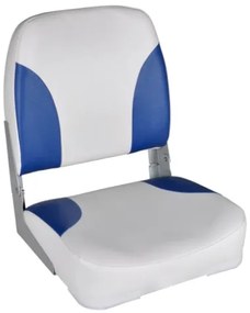Sedili per Barca 2 pz Pieghevoli Cuscino Blu-Bianco 41x36x48 cm