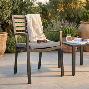 DEXTER - poltrona da giardino in alluminio impilabile con cuscino