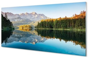 Quadro in vetro Germania montagne lago foresta 100x50 cm