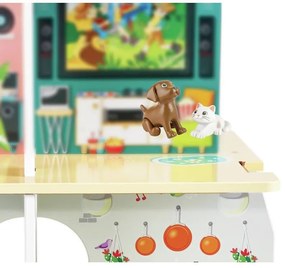 Casetta colorata a due piani con scivolo ed effetti sonori