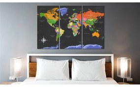 Quadro Maps  Dark Depth  Colore colorful, Dimensioni e Misure 120x80