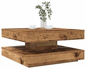 Tavolino Da Caffè Girevole A 360 Gradi Antico 70x70x34,5 Cm /