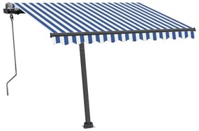 Tenda da Sole Retrattile Manuale 300x250 cm Blu e Bianca