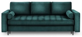 Divano letto in velluto verde petrolio Santo - Milo Casa