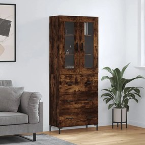 Credenza Rovere Fumo 69,5x34x180 Cm İn Legno Multistrato /