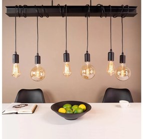 Eglo 43712 - Lampadario a sospensione con filo TOWNSHEND 6xE27/60W/230V nero