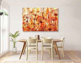 Quadro su tela – Dente di leone in tonalità arancioni
