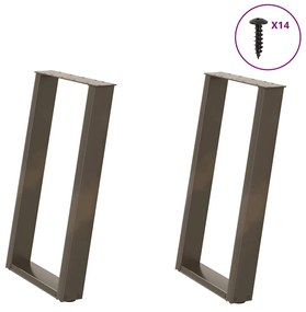 Gambe Tavolo Pranzo A U 2 Pz 50x(72-73) Cm Acciaio /