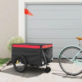 Rimorchio Da Bici Nero E Rosso 45 Kg İn Ferro /