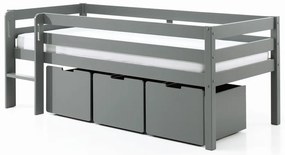 Cassetti grigi sotto il letto dei bambini 3 pezzi Pino - Vipack