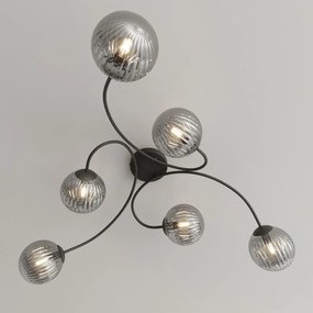 Lampada da soffitto in acciaio e vetro VIBRA 6 da interno 6xE14