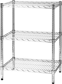 Scaffale 3 Ripiani 60x45x90 cm in Metallo Cromato Tosini...
