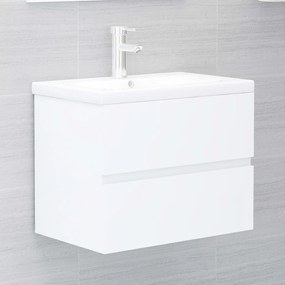 Mobile bagno con lavabo integrato bianco in truciolato