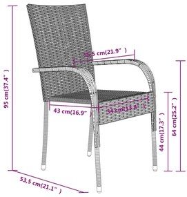 Set Mobili da Pranzo per Giardino 5 pz Nero