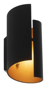 Lampada da parete intelligente nera con interno oro incluso WiFi G9 - Faldo