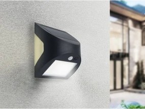 Lampada da parete solare LED con sensore LED/3W/3,7V 1200 mAh IP54 nero