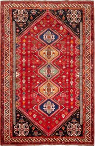 Shiraz Tappeto persiano 180x270 Rosso (Iran) Annodato A Mano