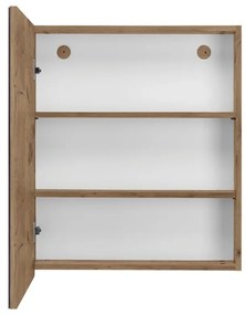Mobile bagno effetto quercia colore naturale da parete con specchio 60x70 cm Wisla - Støraa