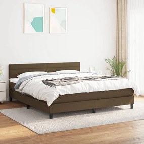 Giroletto A Molle Con Materasso Marrone Scuro 160x200cm Tessuto /