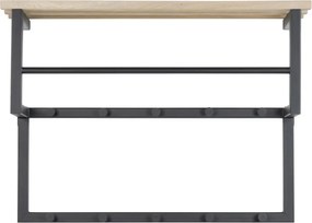 Attaccapanni da parete nero/di colore naturale in metallo con scaffale 71 cm Rizzoli – Spinder Design
