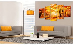 Quadro Autumn Alley  Colore Arancione, Dimensioni e Misure 200x100