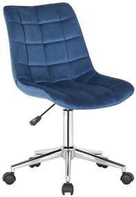 Sedia Da Ufficio İn Velluto Con Struttura Cromata / Blau