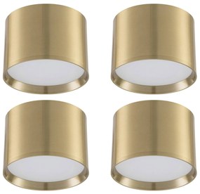 Faretto LED Nivoria di Lindby, Ø 12 cm, color oro, set di 4 pezzi