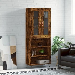 Credenza Rovere Fumo 69,5x34x180 Cm İn Legno Multistrato /