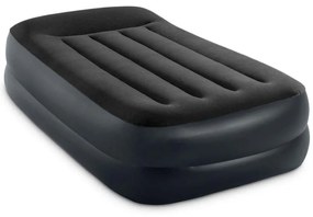 64122ND - Materasso Gonfiabile Dura-Beam Pillow Rest Raised Singolo, con Pompa Elettrica Incorporata, pvc, Nero, 99x191x42 cm - Intex