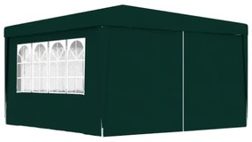 Gazebo Professionale con Pareti 4x4 m Verde 90 g/m²