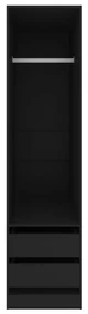 Armadio con cassetti nero 50x50x200 cm in truciolato