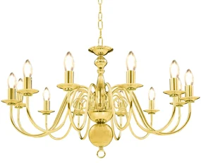 Lampadario Dorato Per 12 Lampadine E14 /