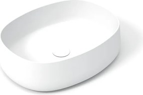 Lavabo da appoggio Wave OLYMPIA CERAMICA ovale in ceramica L 50 x H 14 x P 40 cm bianco opaco piletta non inclusa