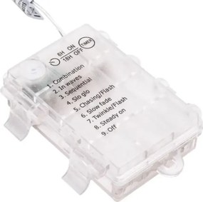 Aigostar - Catena luminosa LED per esterni 100xLED/3xAA/8 funzioni 10,3 m IP44 bianco freddo