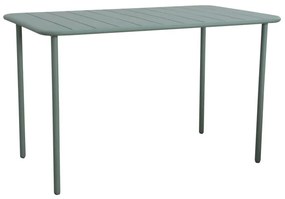 Tavolo da pranzo per giardino Cafe in acciaio con piano in alluminio verde per 6 persone 70x120cm