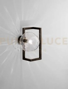 Globose applique a parete cristallo texture 1 nero opaco 1 luce att...
