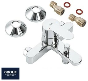 Miscelatore vasca e doccia GROHE BauEdge in ottone cromato