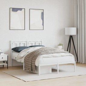 Giroletto con testiera in metallo bianco 120x200 cm