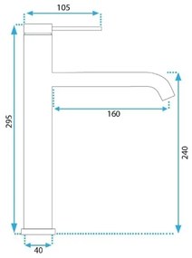 REA-B5330 - Miscelatore per lavabo CLIF 29,5 cm nichel