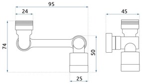 REA-B0660 - Attacco girevole per miscelatore da lavabo, finitura cromo lucido