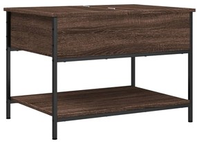 Tavolino salotto rovere marrone 70x50x50cm multistrato metallo