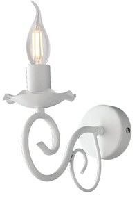 Applique Provenzale Alma 1 Luce Ferro Battuto Bianco Shabby