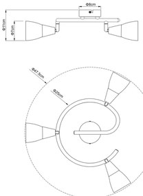 Globo 54919-3 - Faretto TADEUS 3xE14/40W/230V